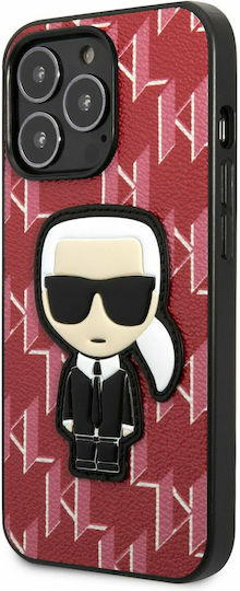 Karl Lagerfeld Monogram Ikonik Umschlag Rückseite Silikon Rot (iPhone 13 Pro Max)