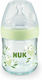 Nuk Glasflasche Nature Sense Green Owl mit Silikonsauger für 0+, 0+ m, Monate Green Eule 120ml 1Stück 10.747.112