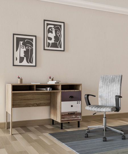 Birou Number Sonoma din Lemn / Alb / Gri 120x48x120cm