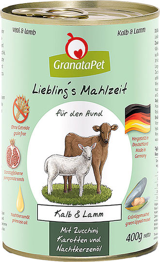 Granata Pet Foods Υγρή Τροφή Σκύλων σε Κονσέρβα με Αρνί και Μοσχάρι 400gr