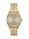 Nixon Time Teller Γυναικείο Ρολόι 31mm Μπαταρίας με Χρυσό Μεταλλικό Μπρασελέ