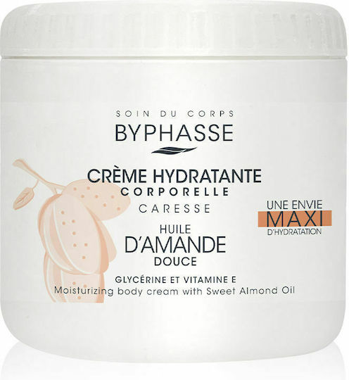 Byphasse Maxi Almond Oil Moisturizing Body Cream with Shea Butter for All Skin Types 500ml