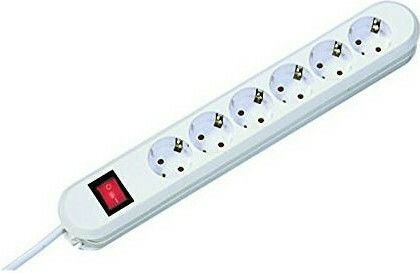 Bachmann Smartline 6 Πολύπριζο 6 Θέσεων με Διακόπτη και Καλώδιο 1.5m