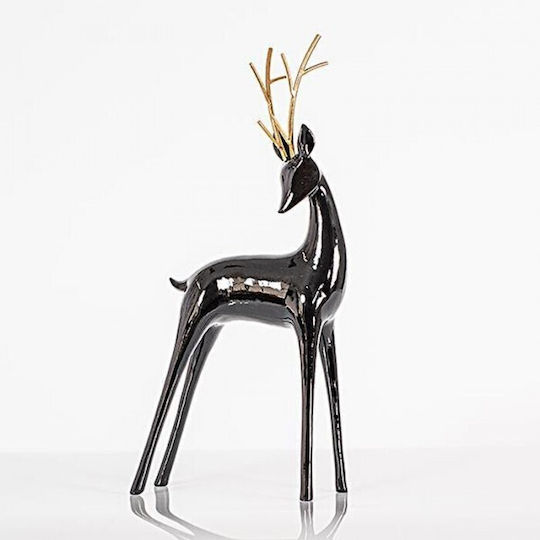 Eurolamp Weihnachtliche Kunststoff Figur Hirsche Schwarz Höhe 40cm