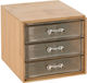 Aria Trade Wooden Desktop Drawer 3 Number of Spit 12.2x10.3x15.2cm Beige