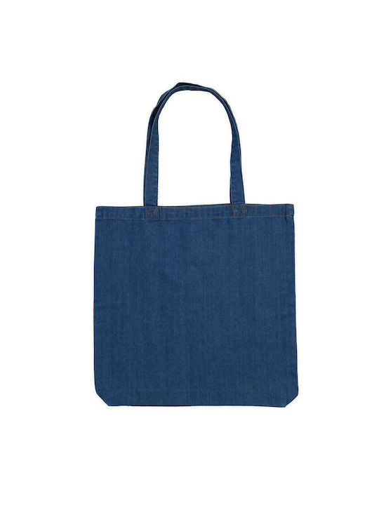 Schultertasche aus 100% Bio-Baumwolle | Jeans Einkaufstasche | M195 Denim Blau