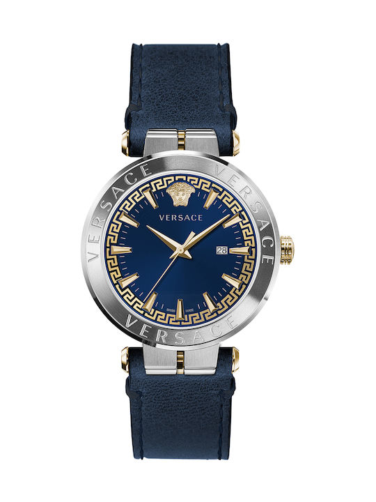 Versace Aion Watch Battery with Blue Leather Strap