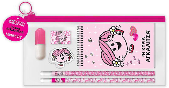 CHartini Poli Mrs. Hug Kids Stationery Set with Pencil, Sharpener, Eraser, Notepad and Pencil Case