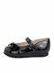 Kids Patent Leather Ballerinas with Hoop & Loop Closure Black