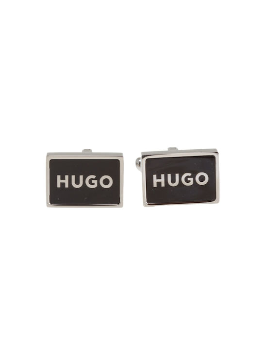Hugo Hugo Manschettenknöpfe Aus Silber In Schwarz Farbe
