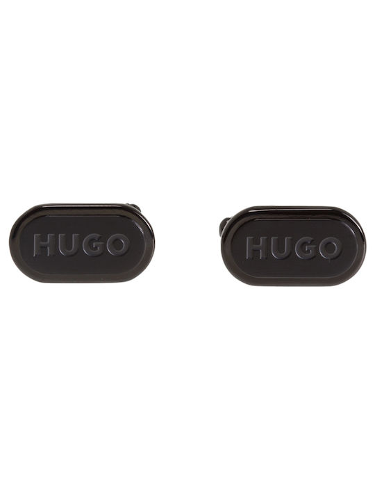 Hugo Boss Manschettenknöpfe aus Silber in Schwarz Farbe
