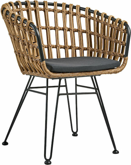 Ibiza Dining Room Metallic Armchair Brown 60x59x80cm
