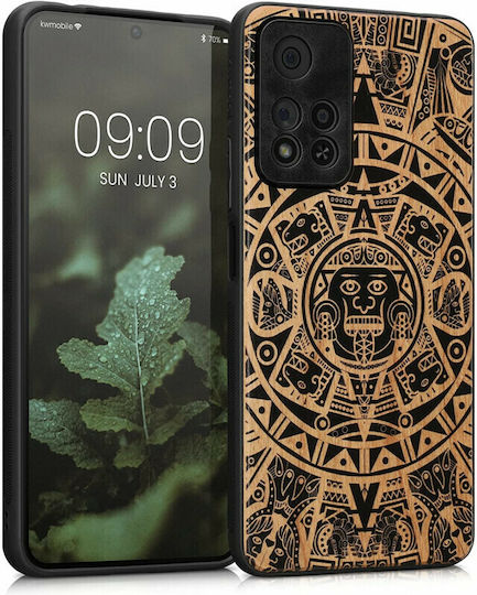 KWmobile Back Cover Lemn Maya Calendar Art - Light Brown / Black (Redmi Note 11 Pro+ 5G)