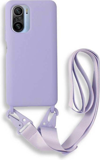 Bodycell Back Cover Σιλικόνης με Λουράκι Violet (Poco F3 / Mi 11i)