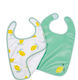 Baby to Love Happy Lemon Bib Fabric with Hoop & Loop Fastener Multicolored 2pcs