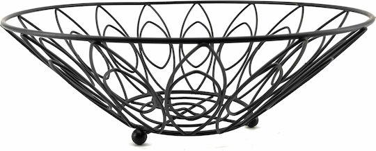 Max Home Fruit Bowl Metallic Black 30x30x10cm
