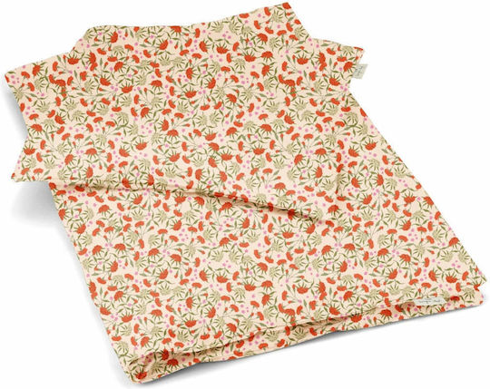 Konges Slojd Baby Bettbezug Set mit Kissenbezug Carnations Beige 70x100cm.