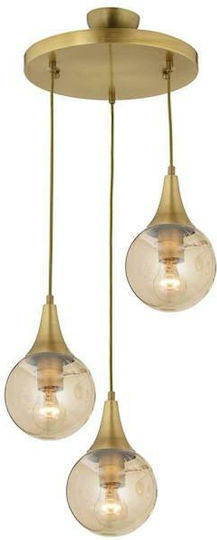 ArteLibre Dam Pendant Light Gold with Socket E27 38x95cm