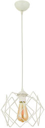 ArteLibre Mok Μοντέρνο Κρεμαστό Φωτιστικό Μονόφωτο Πλέγμα με Ντουί E27 σε Λευκό Χρώμα