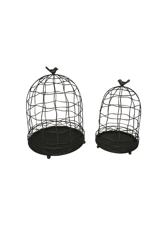 InTheBox Mirtile Deco Tabletop Metallic Lanterns Set Μαύρα 2pcs