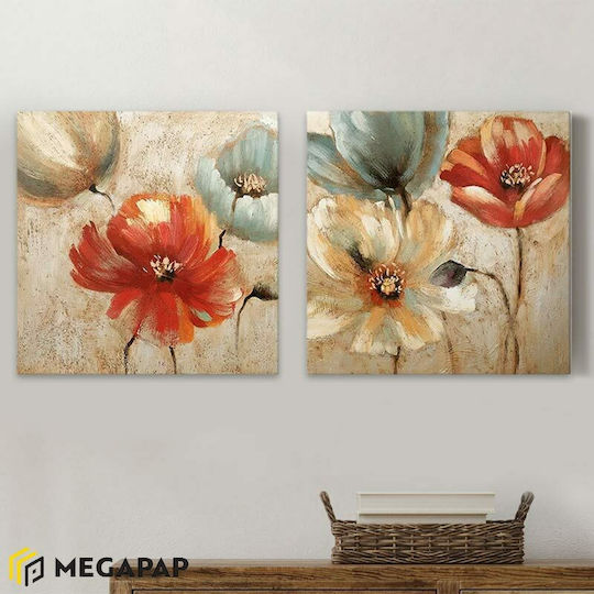 Megapap Flowers Πίνακας σε Καμβά 103x50cm