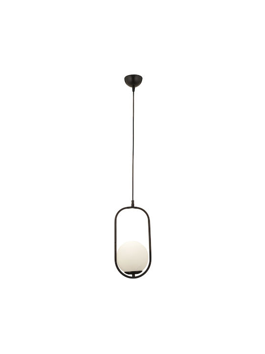 ArteLibre Lorn Pendant Light Single-Light Grid for Socket E27 Black