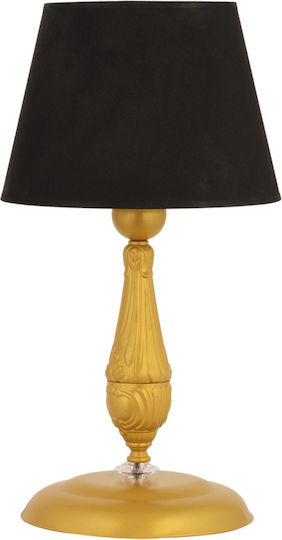 ArteLibre Mar Metal Table Lamp for Socket E27 with Black Shade and Gold Base
