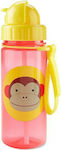 Skip Hop Πλαστικό Παγούρι με Καλαμάκι Μαϊμού σε Κόκκινο χρώμα 384.5ml
