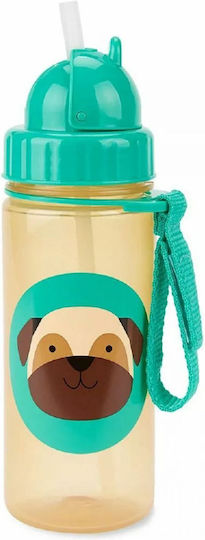 Skip Hop Pug Kids Water Bottle Plastic with Straw Green 384.5ml