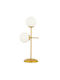 ArteLibre Gun Metal Table Lamp for Socket E27 with White Shade and Gold Base
