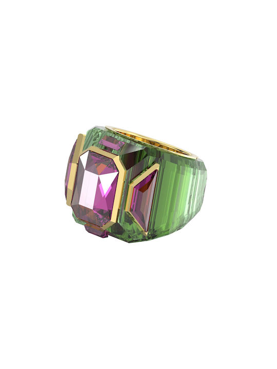 Swarovski Chroma Cocktail Дамски Пръстен с Камъни Green Позлатен