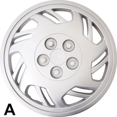 Autoline Car Hubcap Set 11457 14" 4pcs Silver