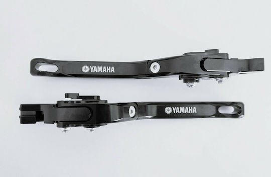 Set of Motorcycle Brake/Clutch Levers Flexible Adjustable for Yamaha YZF - R125 Black YAMHA3543