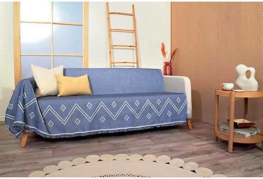 GM Home Rakel Ριχτάρι Διθέσιου Καναπέ Δύο 'Οψεων 175x240εκ. Μπλε Τζιν