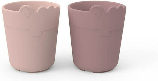 Done by Deer Baby Cups Kiddish Mini Mug 2-pack Croco made of Silicone Pink 2pcs 100ml for 24m+m+
