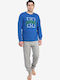 Nina Club Harvard Winter Men's Pyjamas Cotton Blue