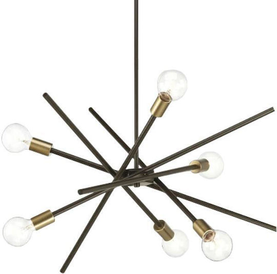 ArteLibre Pendant Ceiling Light Black for 5 Bulbs E27 60x70cm