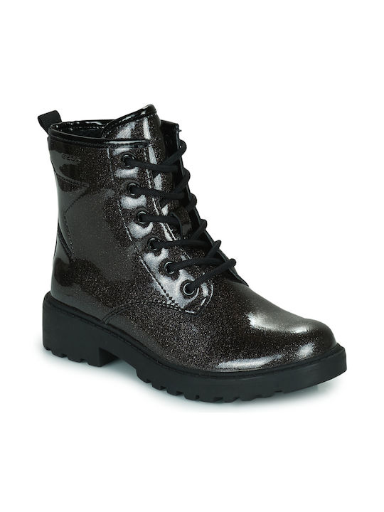 Geox J Casey Anatomice Cizme Copii cu Șireturi Gri