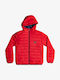 Scaly Kids Quilted Short Coat with Hood Red