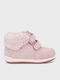 Suede Kinderstiefeletten mit Klettverschluss Rosa