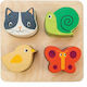 Lemn Puzzle pentru copii cu îmbinări Touch Sensory Trays 4 buc Tender Leaf Toys