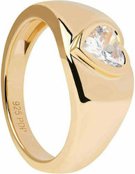 P D Paola Carry-Overs Bright Damen Ring mit Zirkonia aus Silber Vergoldeter