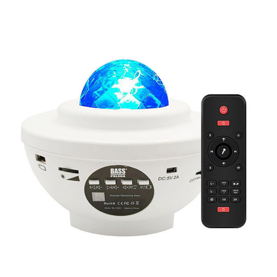 Bass Polska Led Kids Projector Lamp with Star Projection with Color Changes White