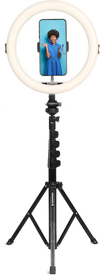 AgfaPhoto Realiview ARL11XL Lumină Inelară 28cm Cu Trepied De Pardoseală Și Suport Pentru Telefon