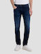 Anbass Men's Jeans Pants Elastic with Slim Fit Navy Blue