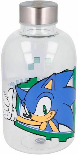 Stor Sonic the Hedgehog Flasche Wasser Glas mit Schraubverschluss Transparent 620ml