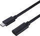 Unitek USB 3.2 Video Cable USB-C Male - USB-C Female 100W PD Black 1.5m C14086BK-1.5M