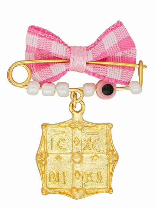 Excite-Fashion Child Safety Pin made of Gold Plated Silver with Constantinato for Girl