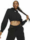 Classics Cropped Hanorac pentru femei Cu glugă Negru