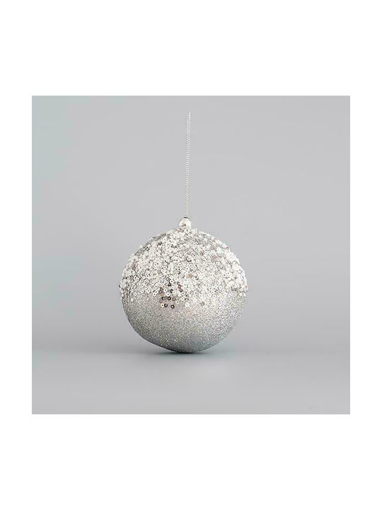 Eurolamp Christmas Plastic Ball Ornament Silver 10x10cm 4pcs